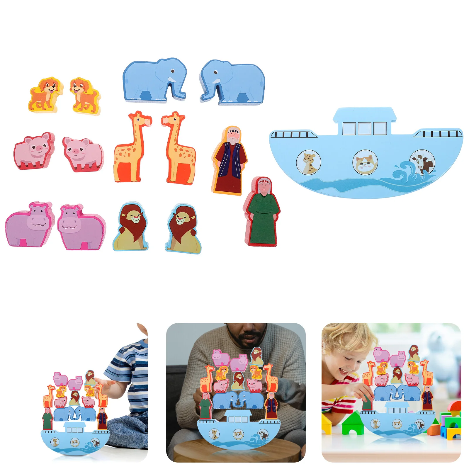 

Gift Animal-shaped Building Blocks Wood Cartoon Plaything Educational Children Stacking Toy