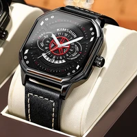 luxury top brand watch for men military hip hop chronograph square dial man wristwatches male clock fashion relogio masculino