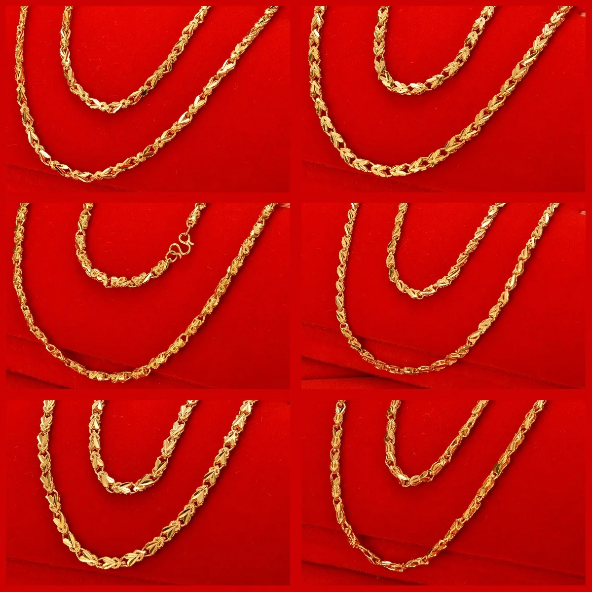 24k z prawdziwego złota 999 Clover Lucky Grass odwrócony naszyjnik w stylu chińskim ślubna dekoracja dla nowożeńców kobiet Fine Jewelry