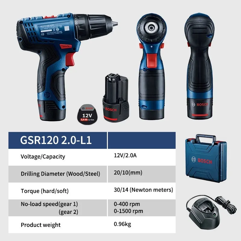 Профессиональная электрическая дрель BOSCH GSR 120-Li беспроводная отвертка с одной