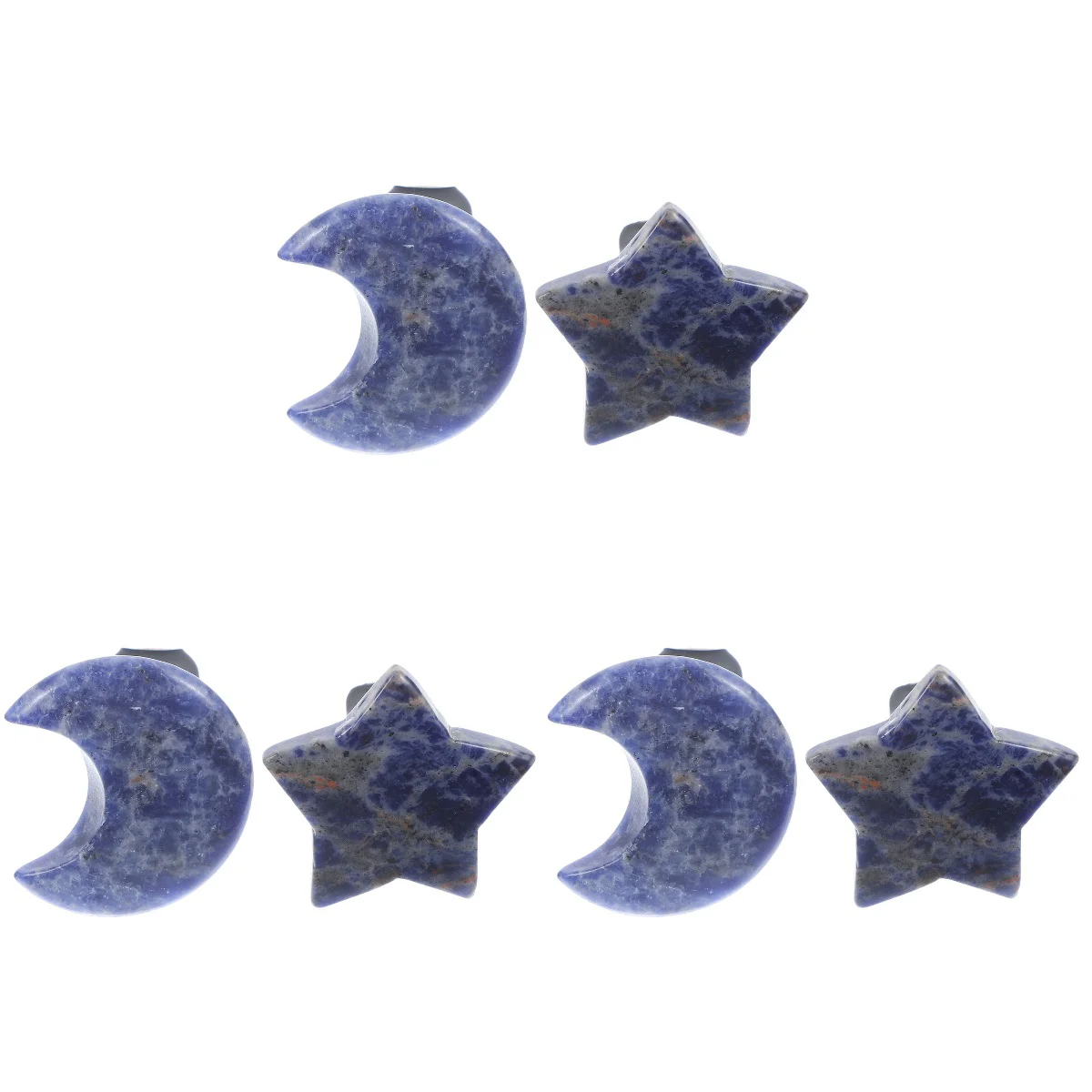 

6 Pcs Air Outlet Decoration Car Clips Fresheners Vent Aromatic Moon Crystal Ornament Stainless Steel