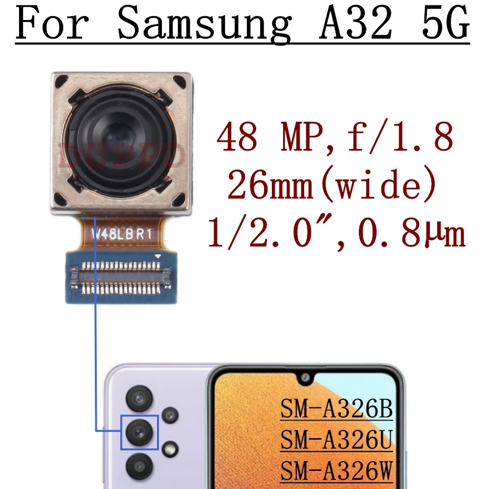 Передняя задняя камера для Samsung Galaxy A32 5G A326B A326W SM-A326U Широкий задний модуль
