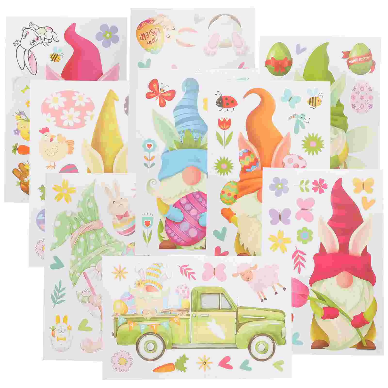 

Easter Window Sticker Cling Clings Decals Egg Party Gnome Decal Bunny Stickers Decoration Spring Festival Flowers Rabbit Games