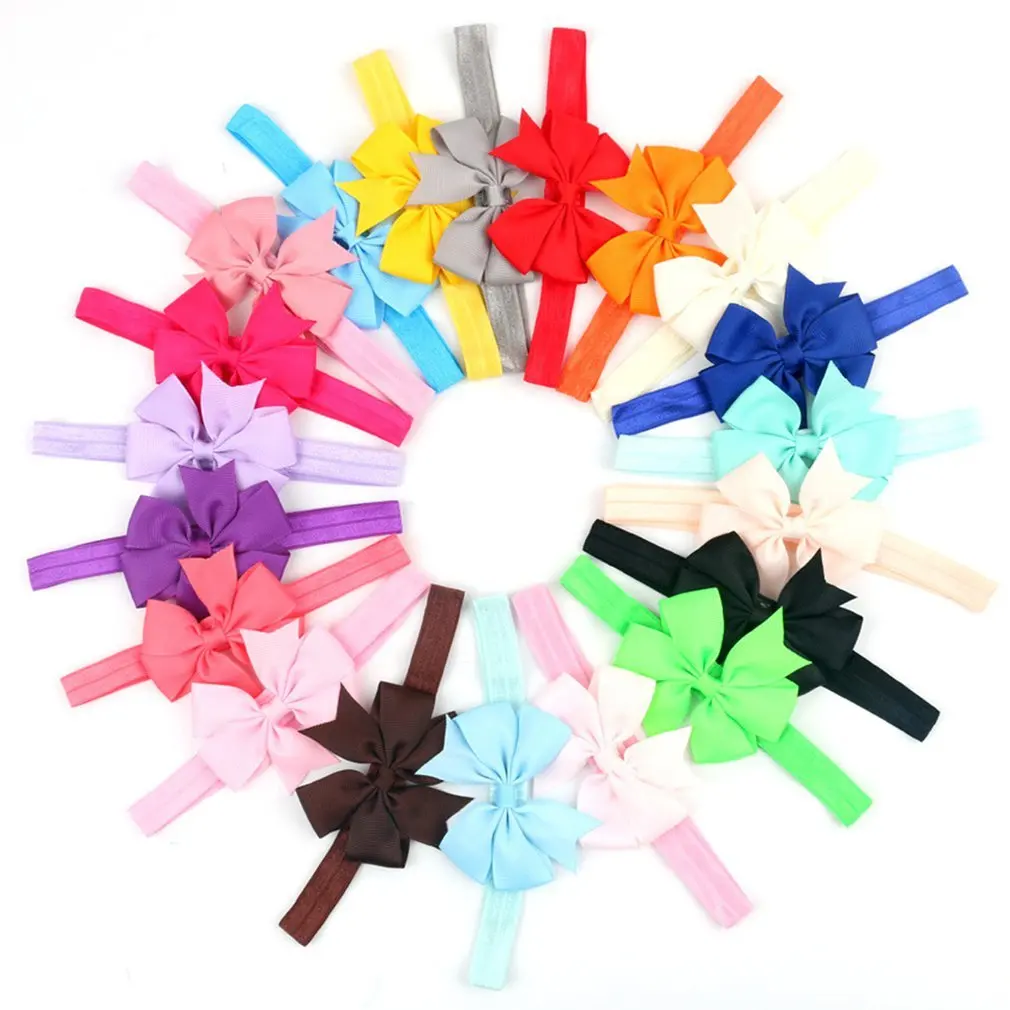 

20PCS Newborn Headband Webbing Handmade Dovetail Bowknot Newborn Headband Hair Accessories Headdress Hair Ring