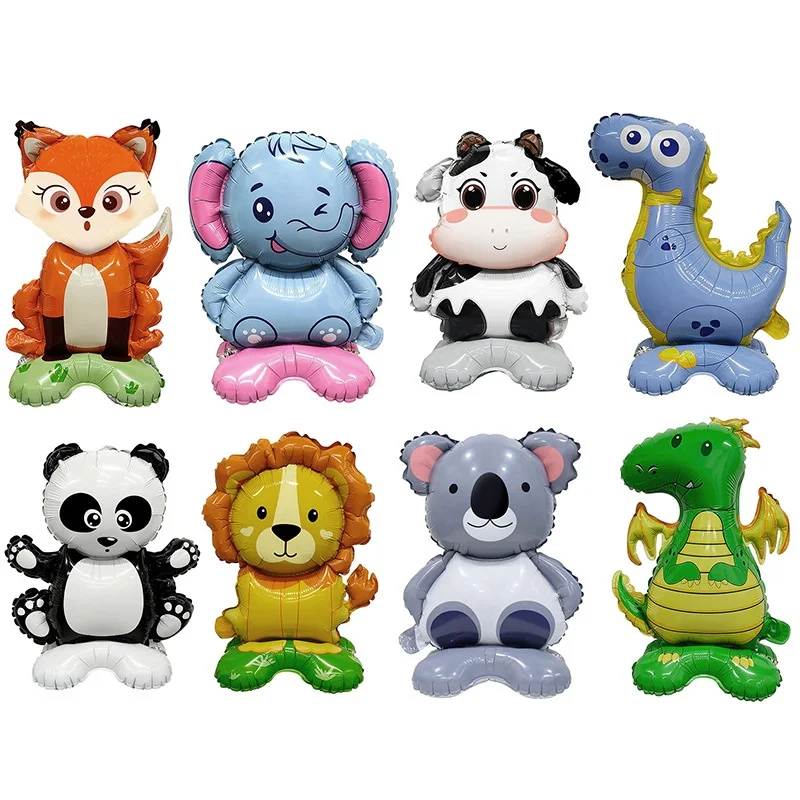 

New Animal Theme Foil Balloon Elephant Panda Lion Dinosaur Safari Party Decor Adult Kids Birthday Decoration Supplies Globos