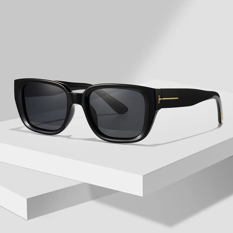 

2022 High Quality Tom sunglasses female rectangle transparent frame brand designer retro sunglasses unisex square brown UV400