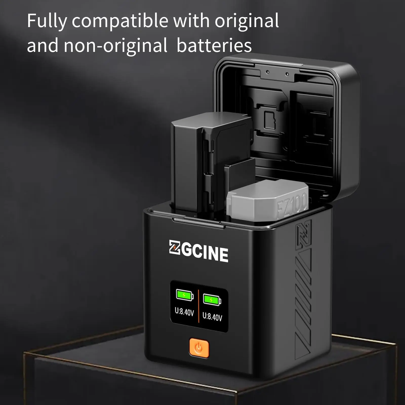 Фото Двойной зарядный кейс-бокс ZGCINE DMW-BLK22 для хранения аккумуляторов Panasonic LUMIX S5II S5IIX S5 GH6 G9II GH5II S9 GH7 G9 GH5 S1M2 S1RM2 №4