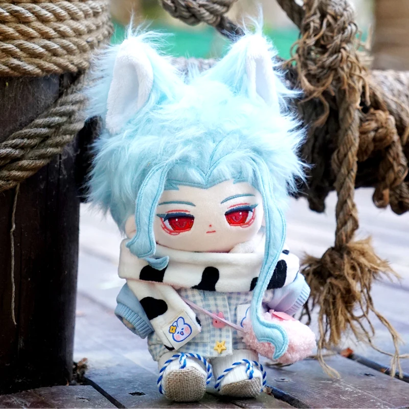 Game Genshin Impact II Dottore Tartaglia Kaedehara Kazuha Cute Beast Ear 20cm Plush Doll Body Handsome Plushie Cosplay Gift