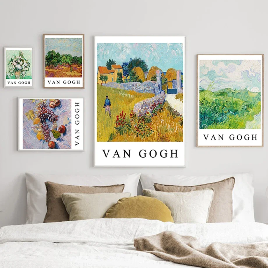 Винтажные постеры и принты Ван Гога с изображением подсолнуха фруктов пшеницы