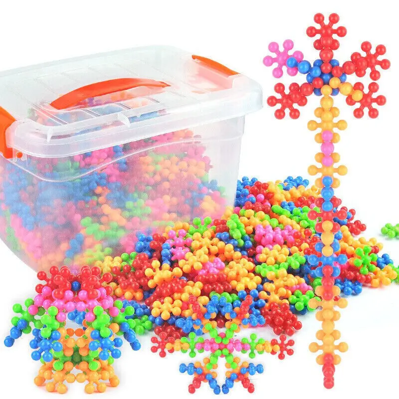 

New Plum Blossom Building Blocks Bricks 3D Snowflake Building Blocks Baby Kids Educational Toys DIY Interlocking Puzzle Toys