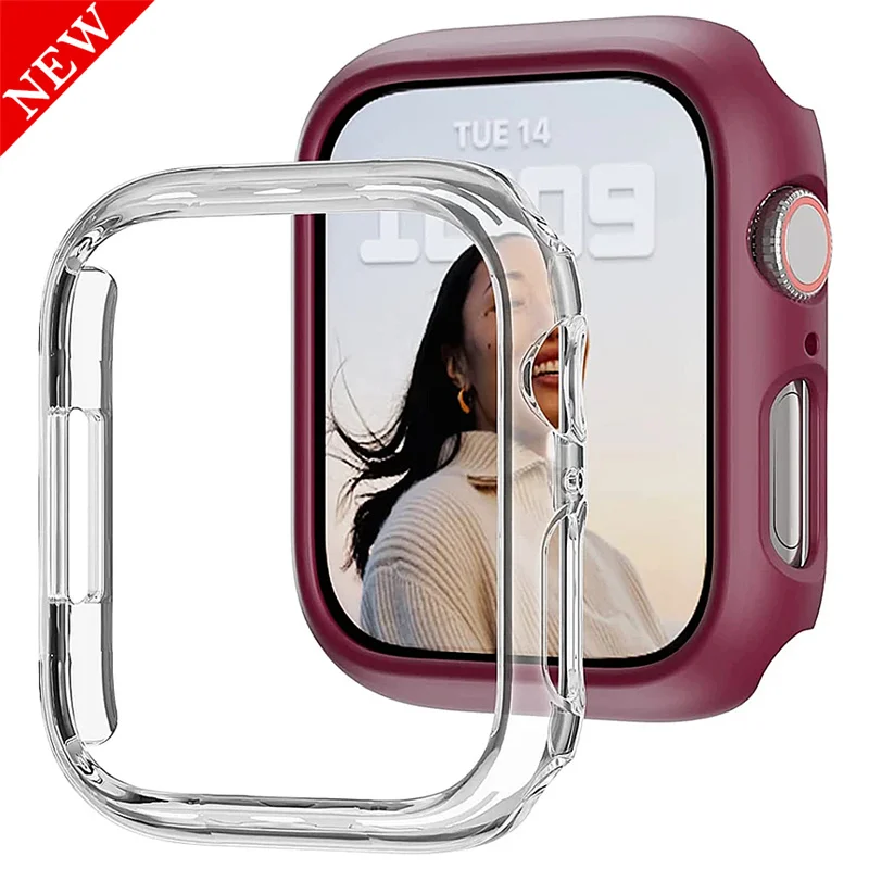 

Matte Cover for Apple Watch case 45mm 41mm 44mm 40mm 42mm 38mm Hard PC Bumper Protective Shell Frame for iWatch 7 SE 6 5 3 2 1