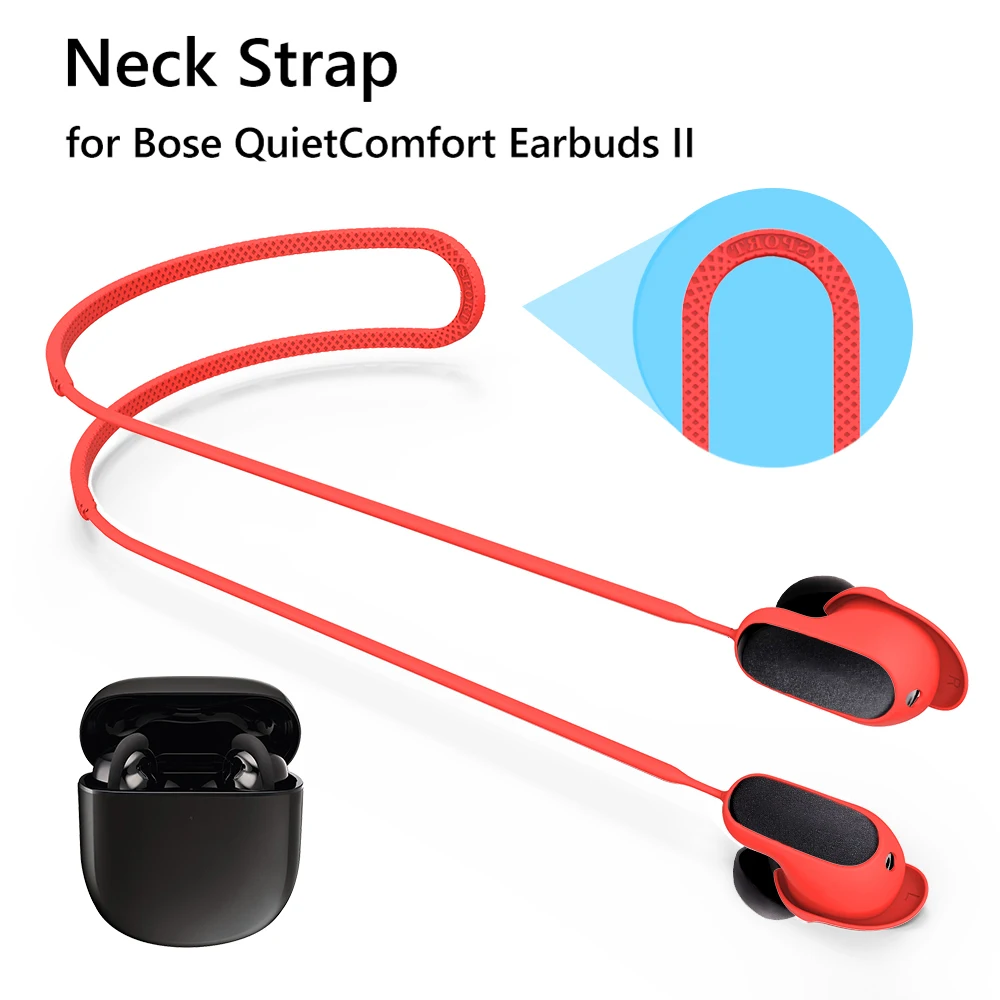 

Soft Silicone Anti-Lost Rope for Bose QuietComfort Earbuds II Headset Hanging Earbuds Strap Cord Sports Earphone Accessories