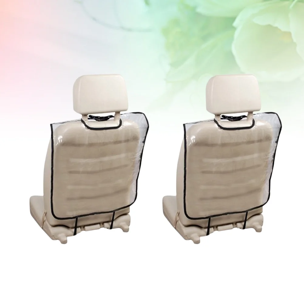 

2 Pcs Carseat Transparent Car Seat Back Mat Storage Bag Anti-Kick Protetctive Cover Seat Cover Protector