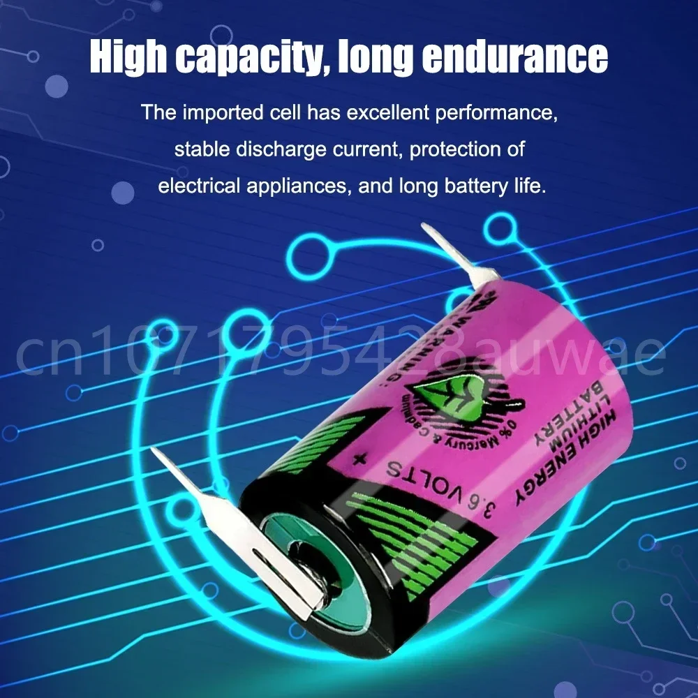 4PCS ER14250 1/2AA TL-5902 3.6V 1200mAh Primary Dry Lithium Battery With Pins For CNC Machine Water Gas Meter Smoke Alarm