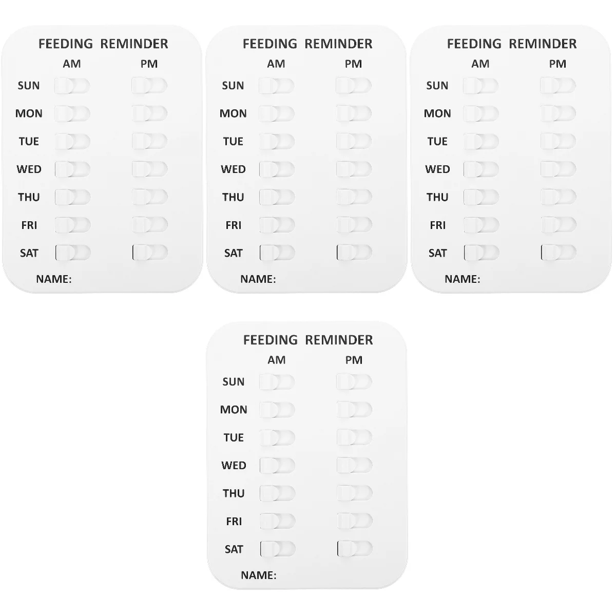 

4pcs Feeding Reminder Cat Feeding Reminder Portable Feed Chart
