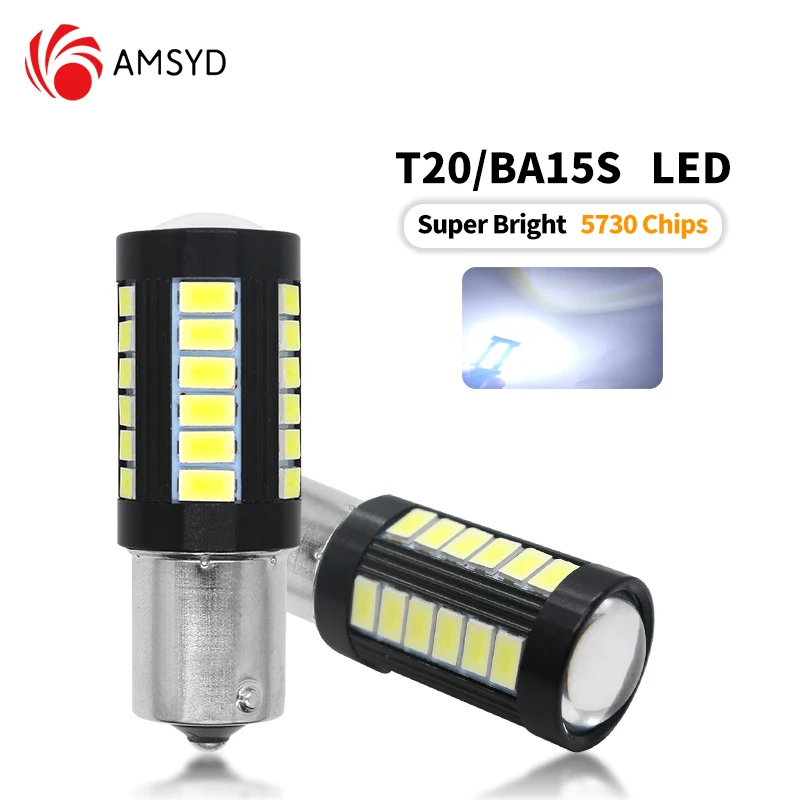 

2PCS 5730 5630 33SMD Car LED Bulb 1156 P21W BAU15S P21/5W 1157 P21W 7440 W21W W21/5W 7443 12V Turn Signal Light Reverse Lamp