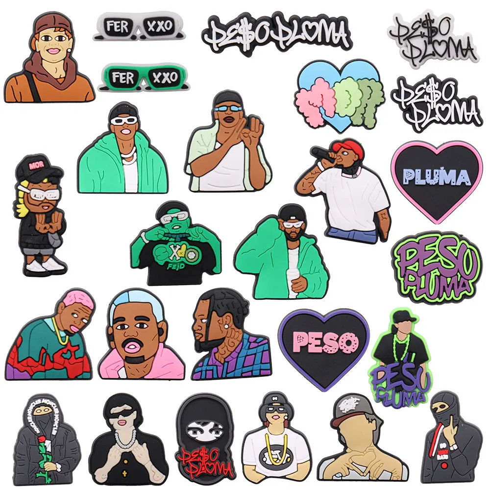 

1-26PCS PVC Heart Glasses Hip Hop Man Shoe Buckle Clog Adult Shoe Decoration Fit Bracelet Croc Jibz Charms Ornaments for Bands