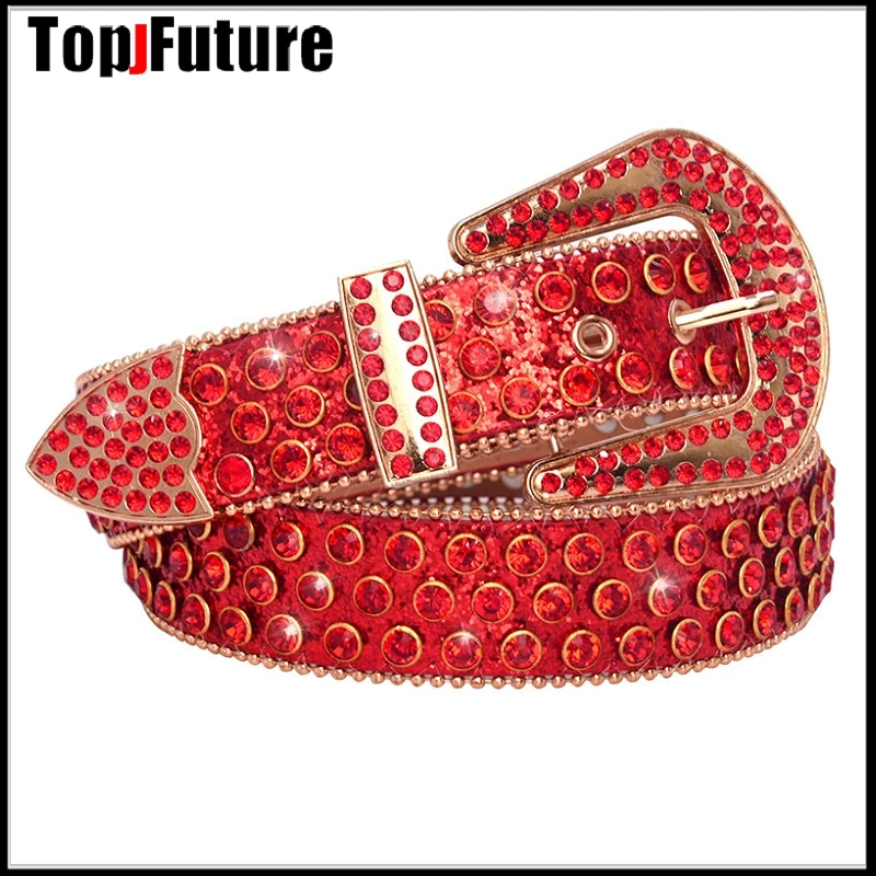 Женский шикарный ремень 4 цветов роскошный со стразами в западном стиле