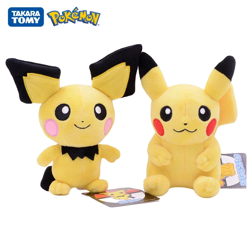 

20cm Pokemon Plush Dolls Pikachu Pichu Cartoon Cute Anime Figure Stuffed Plush Pet Model Pendant Toys Kids Xmas Gift