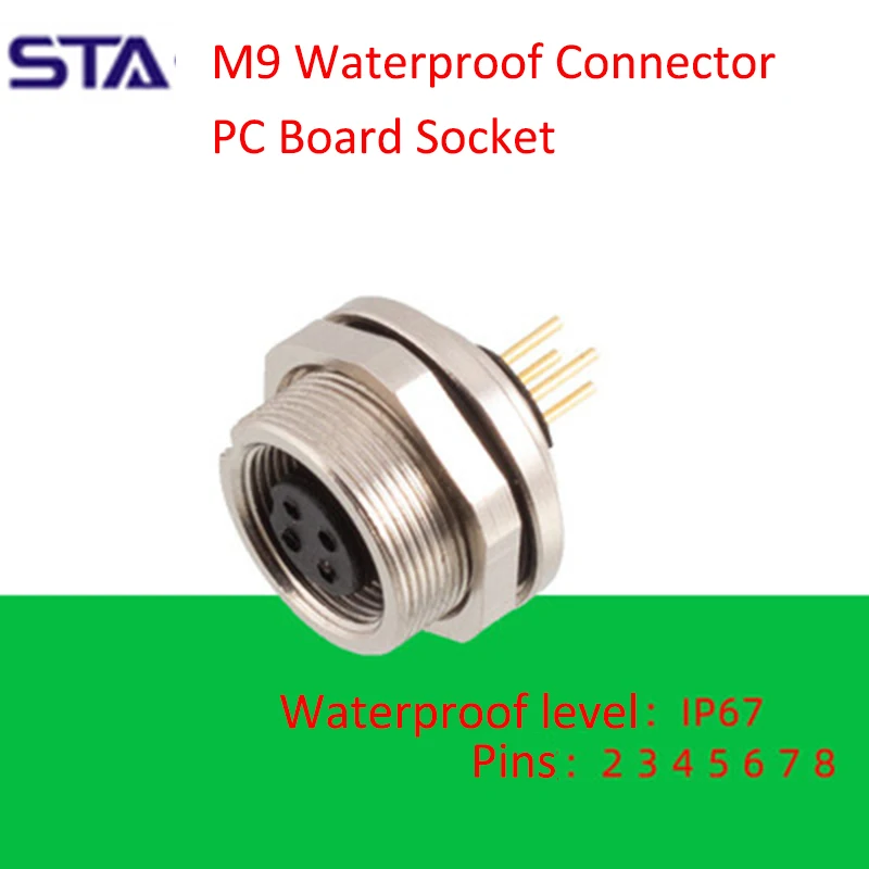 M9 водонепроницаемый IP67 авиакосмический металлический штекер и гнездо 2 3 4 5 6 7 8 контактов разъем для ПК платы штекер внутренний размер 9 мм
