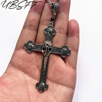 1piece cool skull cross pendant necklace mens gothic crow skull cross necklace pendant gothic punk jewelry
