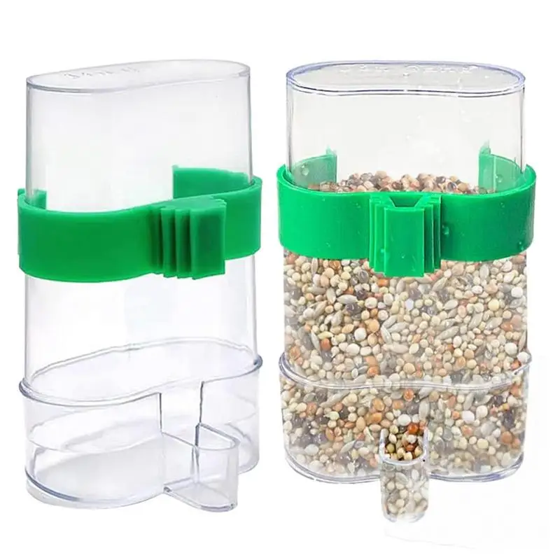 

2Pcs Pet Bird Parrot Automatic Drinker Cups Feeder With Clip Bottle Bird Cage Parrot Feeding Tool Automatic Feeder Bowls