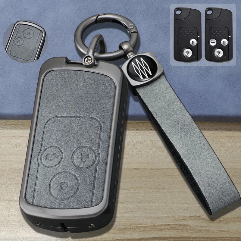 Чехол для автомобильного ключа из цинкового сплава + кожаный чехол Honda Fit Jazz Shuttle GP2