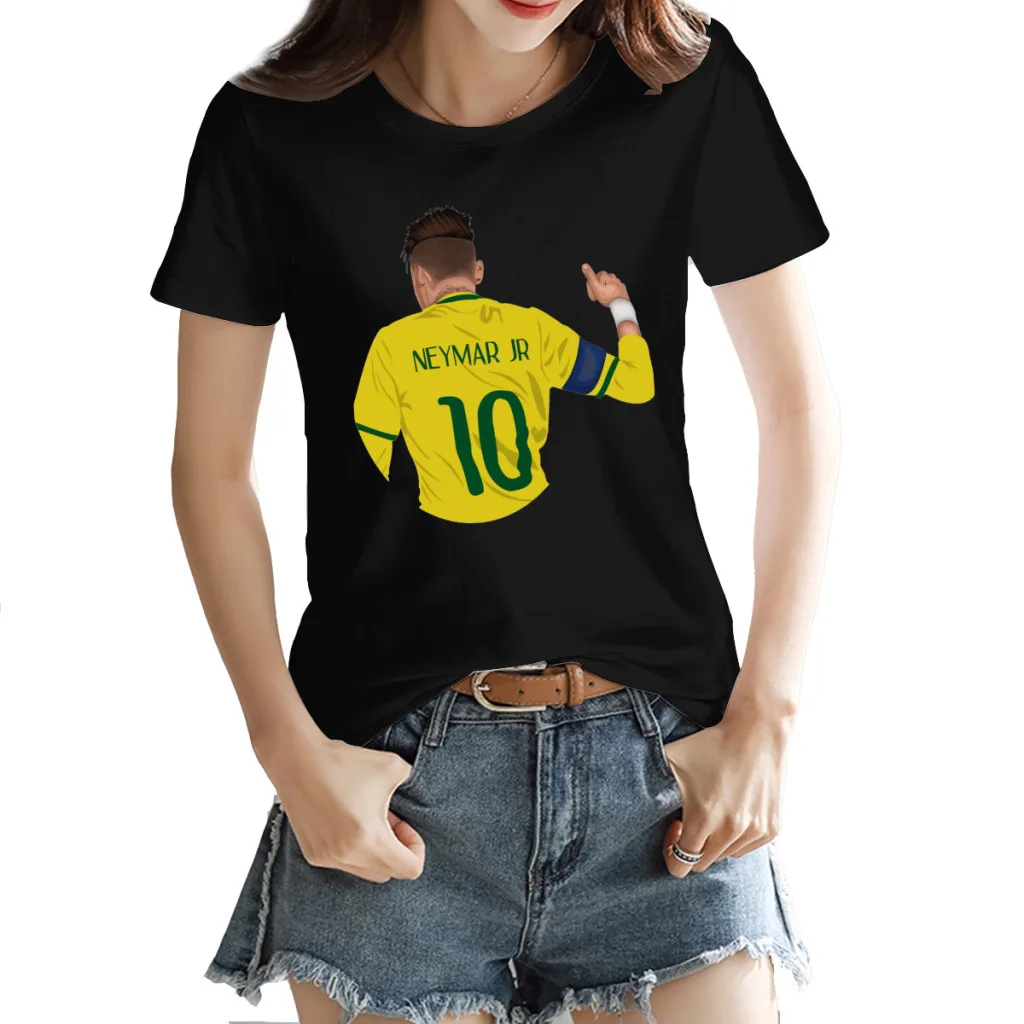 

T-shirts Brazil Neymars and da Silvas Junior Soccer Football Gift Hot Sale Fitness Campaign Title High quality USA Size