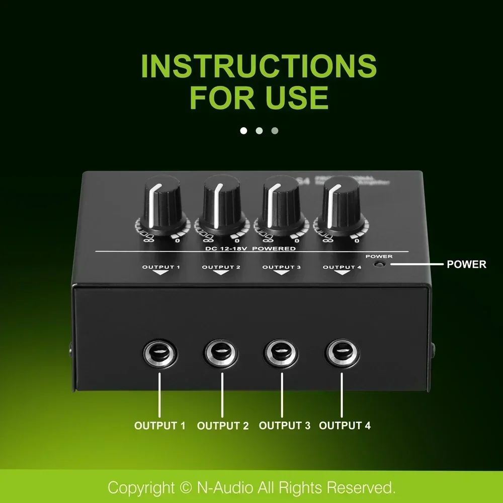 Leicozic стерео усилитель для наушников 4-канальный Amplificatore DC12V адаптер питания