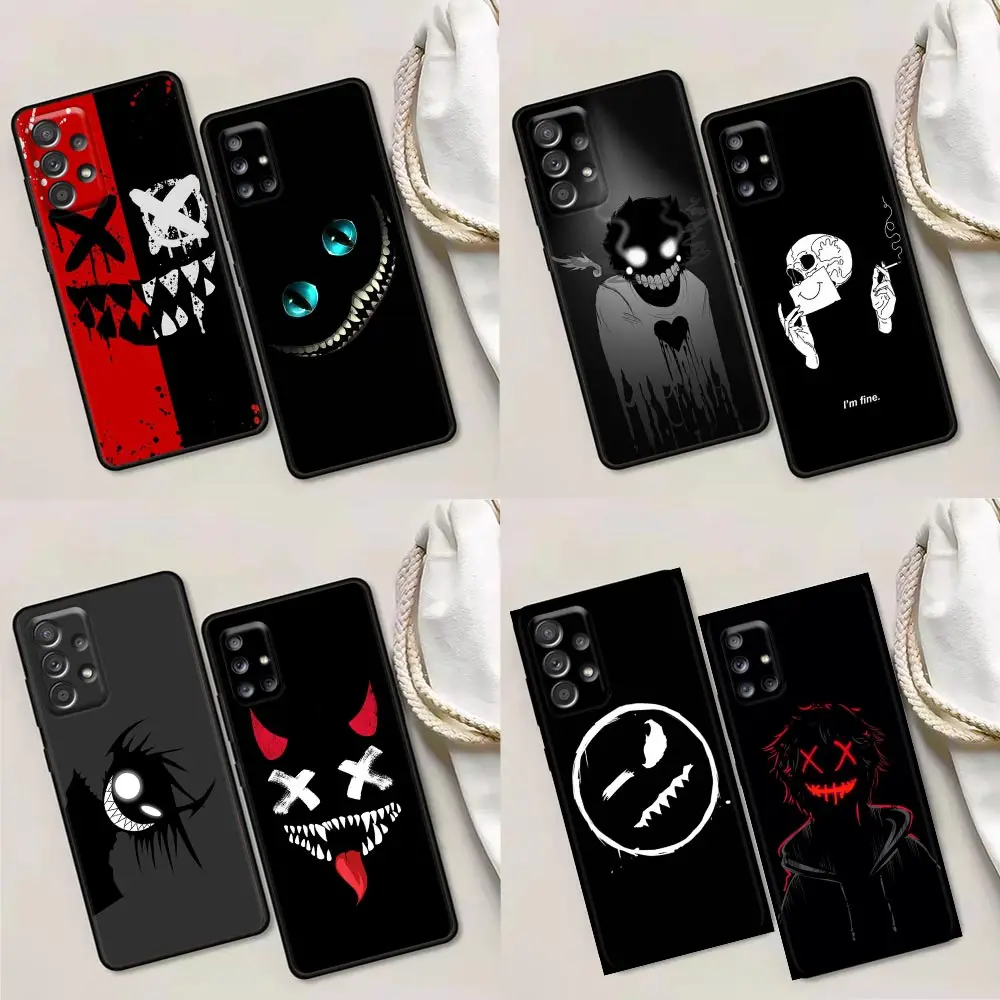

Phone Case for Samsung A01 A02 A03s A11 A12 A21s A32 A41 A72 A52s 5G A91 A91s Soft Case Smile Skeleton Devil Anime