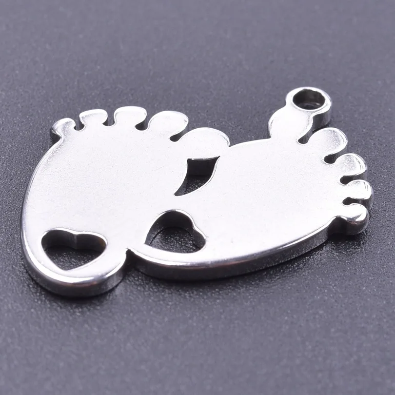 

WZNB 5Pcs Fashion Fat Foot Stainless Steel Pendant Women DIY Charms Jewelry Trinket Accessories Necklace Bracelet Making Finding
