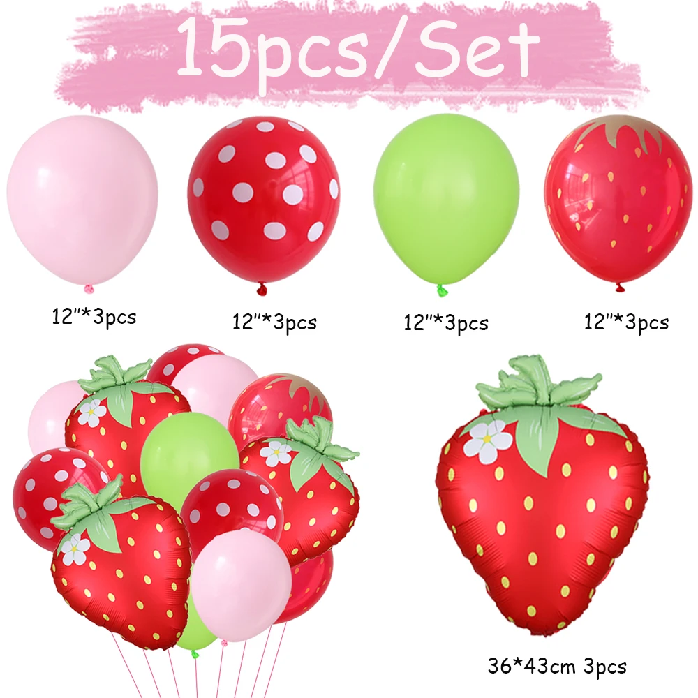 

Набор воздушных шаров Partigos клубника и фрукты 15 шт.