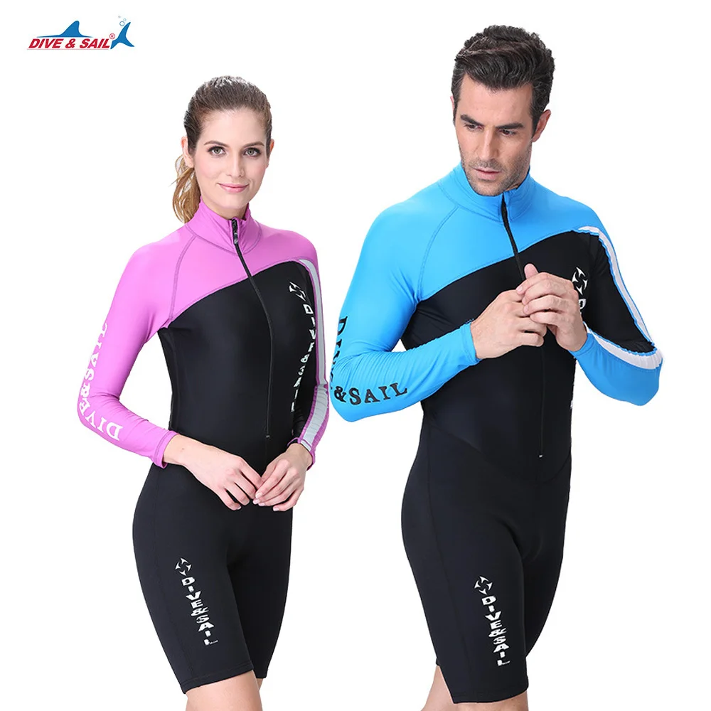 

Dive&sail 1.5mm Neoprene Wetsuit Men Women Long/short Sleeve Trunk One Piece Wet Suits for Swimming Jumpsuit Surfing Rash Guards