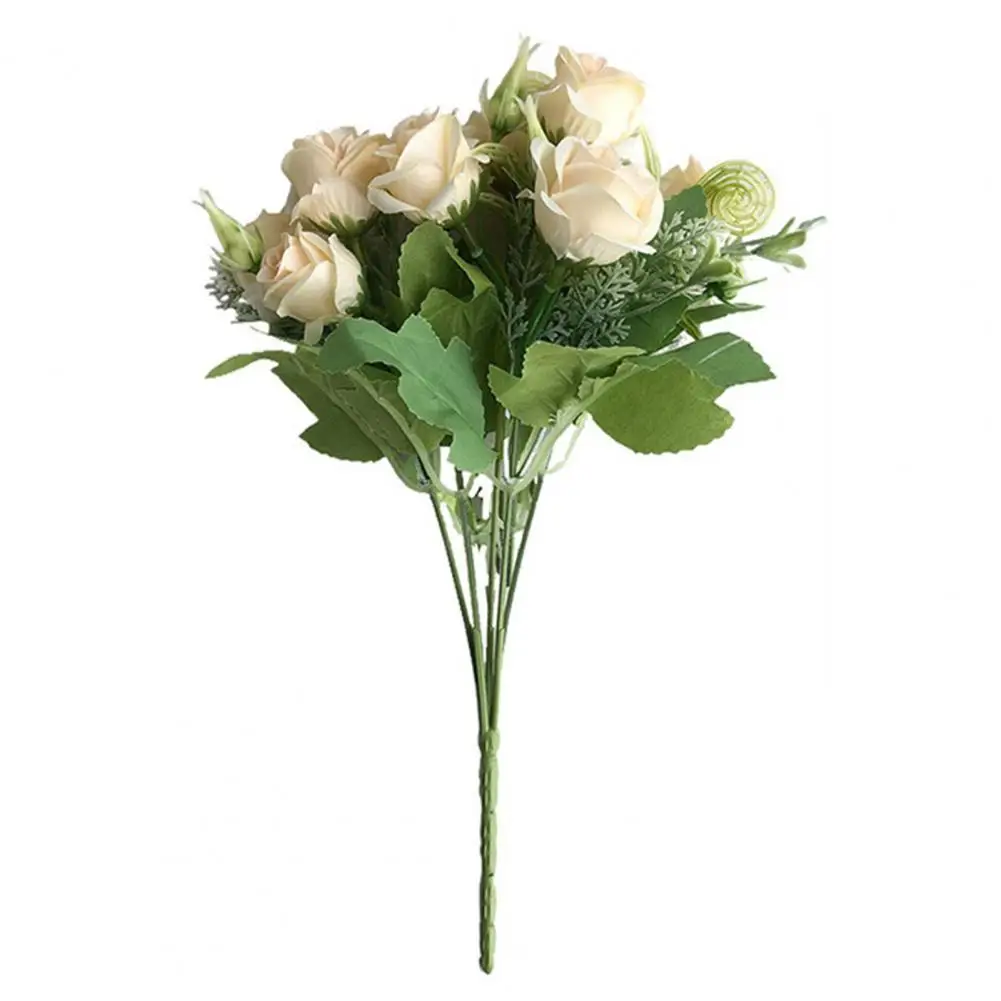 

40%HOTArtificial Flower Nice-looking Weather-resistant Exquisite Modern Simple Artificial Rain Rose for Lover