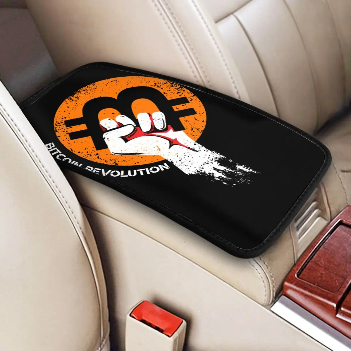 

Center Console Cover Pad Crypto Car Armrest Cover Mat Bitcoin Cryptocurrency Btc Blockchain Geek Universal Auto Interior