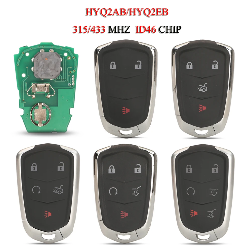 

HYQ2AB HYQ2EB Remote Smart Car Key For Cadillac Escalade ESV ATS CTS SRX XTS 315/433MHZ ID46 PCF7937E 3/4/5/6 Buttons