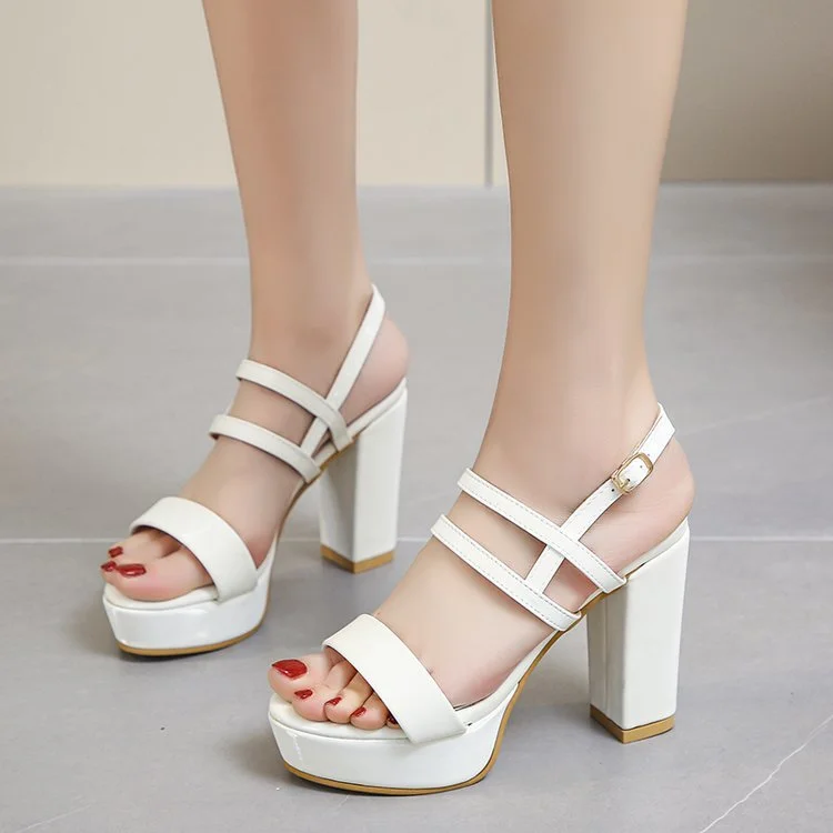 

Сандалии женские на толстой подошве, босоножки ручной работы на квадратном каблуке, высокий каблук с открытым носком, Ретро стиль, большие р...