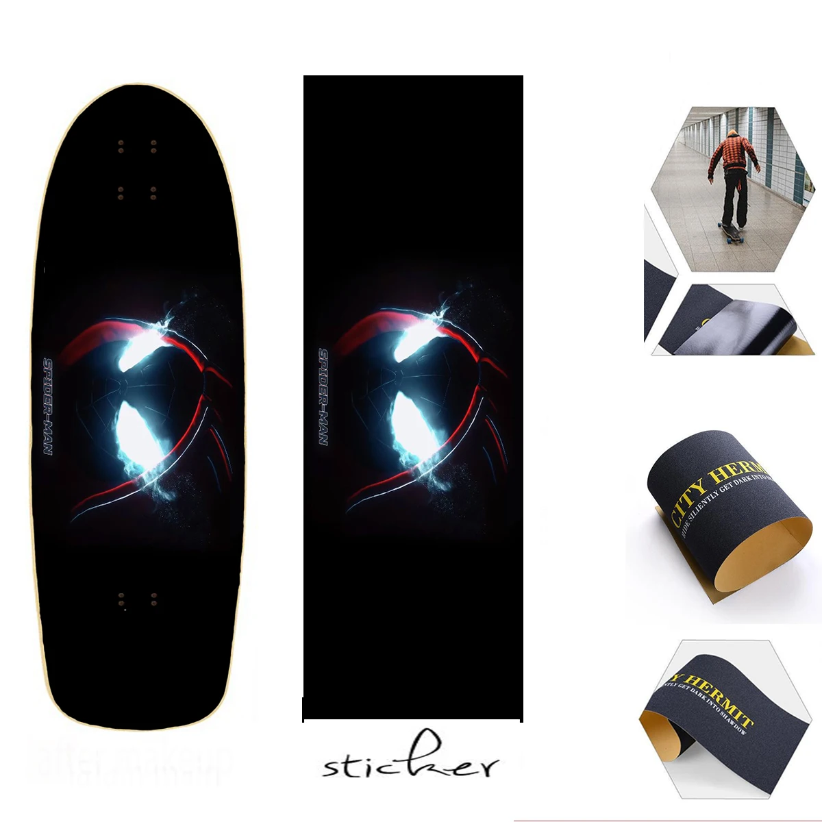 Настраиваемая наклейка для электрического скейтборда скутера Griptape грубая