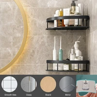 bathroom shelf organizer triangle towel shower storage rack corner shelves wall mounted aluminum toilet shampoo holder no drill