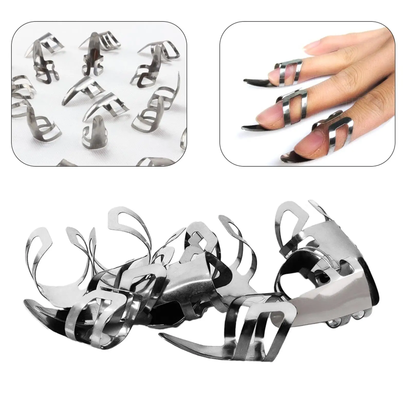 

10 Pieces Metal Finger Pick Musical Instrument Accessories for Banjo Electric Guitar Bass