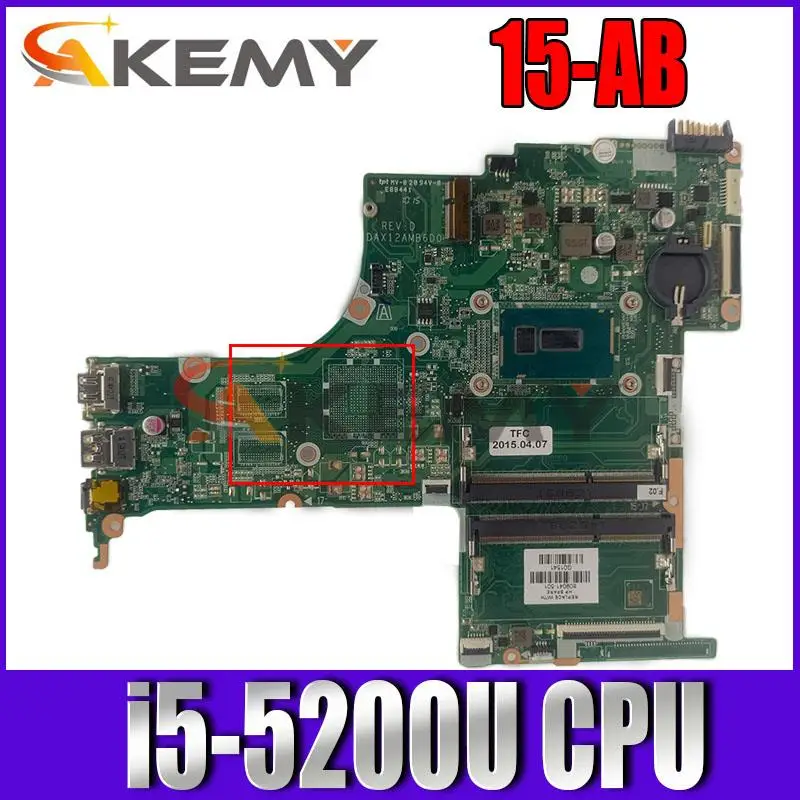 

Материнская плата для ноутбука HP Pavilion 15-ab 809041-601 809041-501 809041-001 DAX12AMB6D0 с процессором i5-5200U