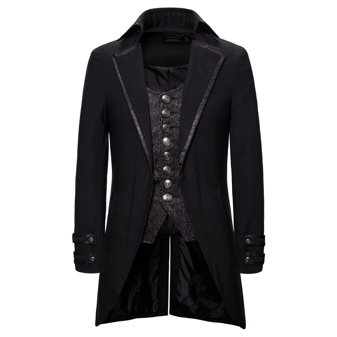 Men's Steampunk Vintage Tailcoat Jacket Gothic Medieval Victorian Coat Uniform Halloween Costume Male Jacquard Tuxedo Cosplay