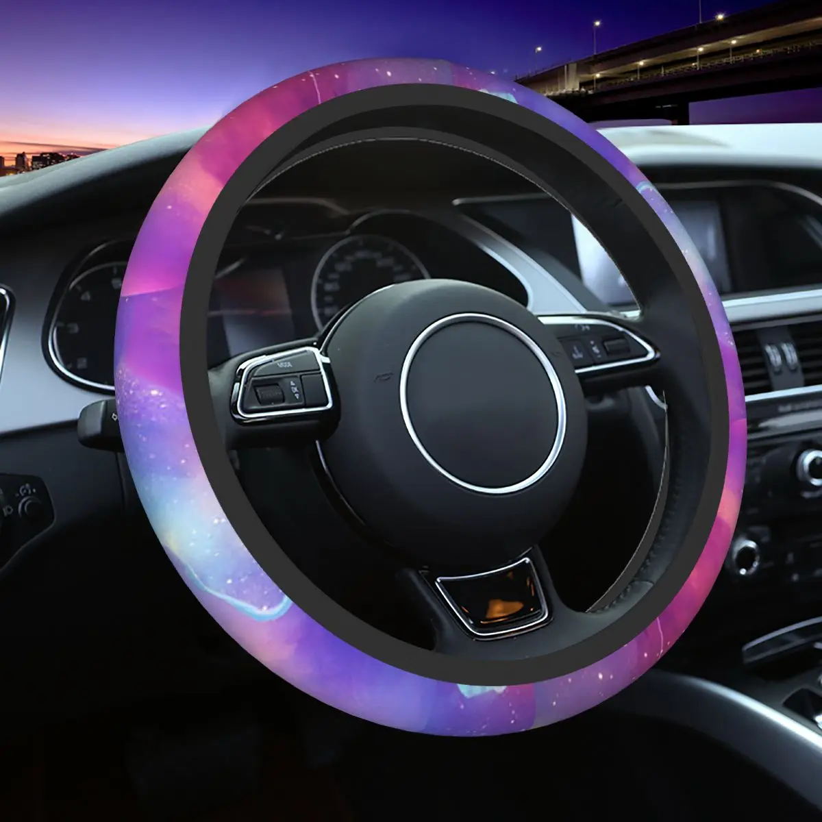 

37-38 Car Steering Wheel Cover Space Dream Soft Galaxy Astronaut Braid On The Steering Wheel Cover Car-styling Auto Accessories