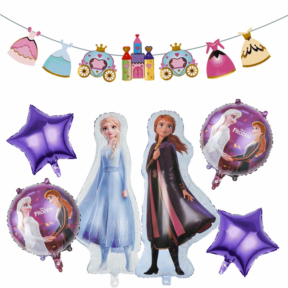 

10Psc Frozen Elsa Anna Kawaii Cartoon Birthday Decoration Arrangement Balloon Series Theme Birthday Party Balloons