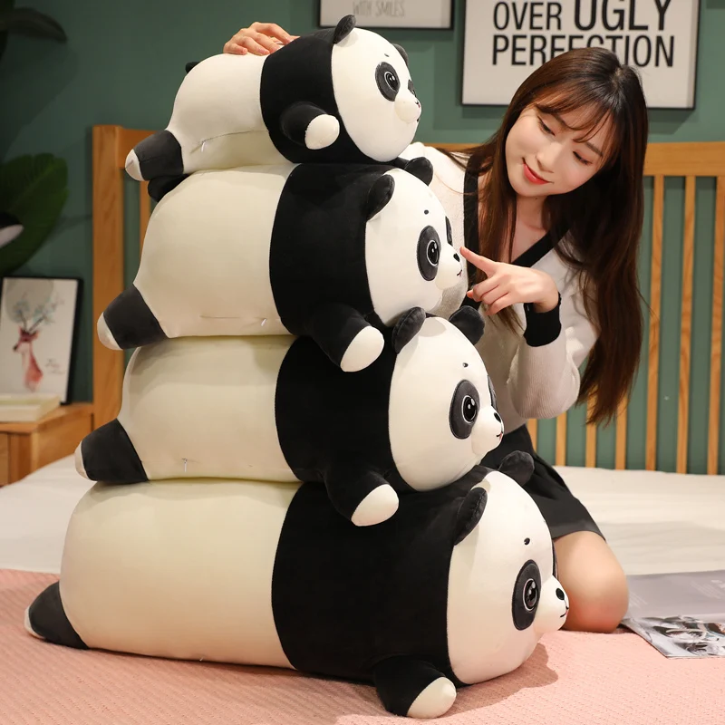 

Cute Panda Plush Toy Stuffed Animal Soft Plushie Panda Long Sleeping Pillow Cushion Doll Toys for Kids Girls Birthday Gift Deco