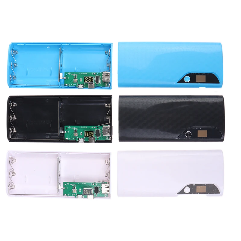 

5x18650 Battery Power Bank Box Portable LCD Display Dual USB Mobile Phone Charging DIY Shell With LED Light