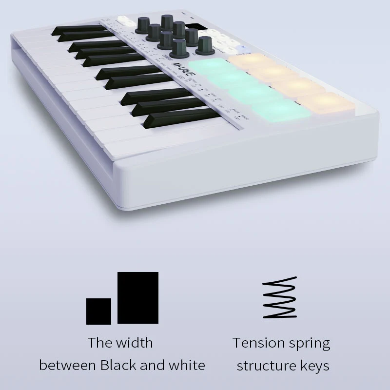 M-VAVE 25-клавишная перезаряжаемая беспроводная MIDI-клавиатура управления