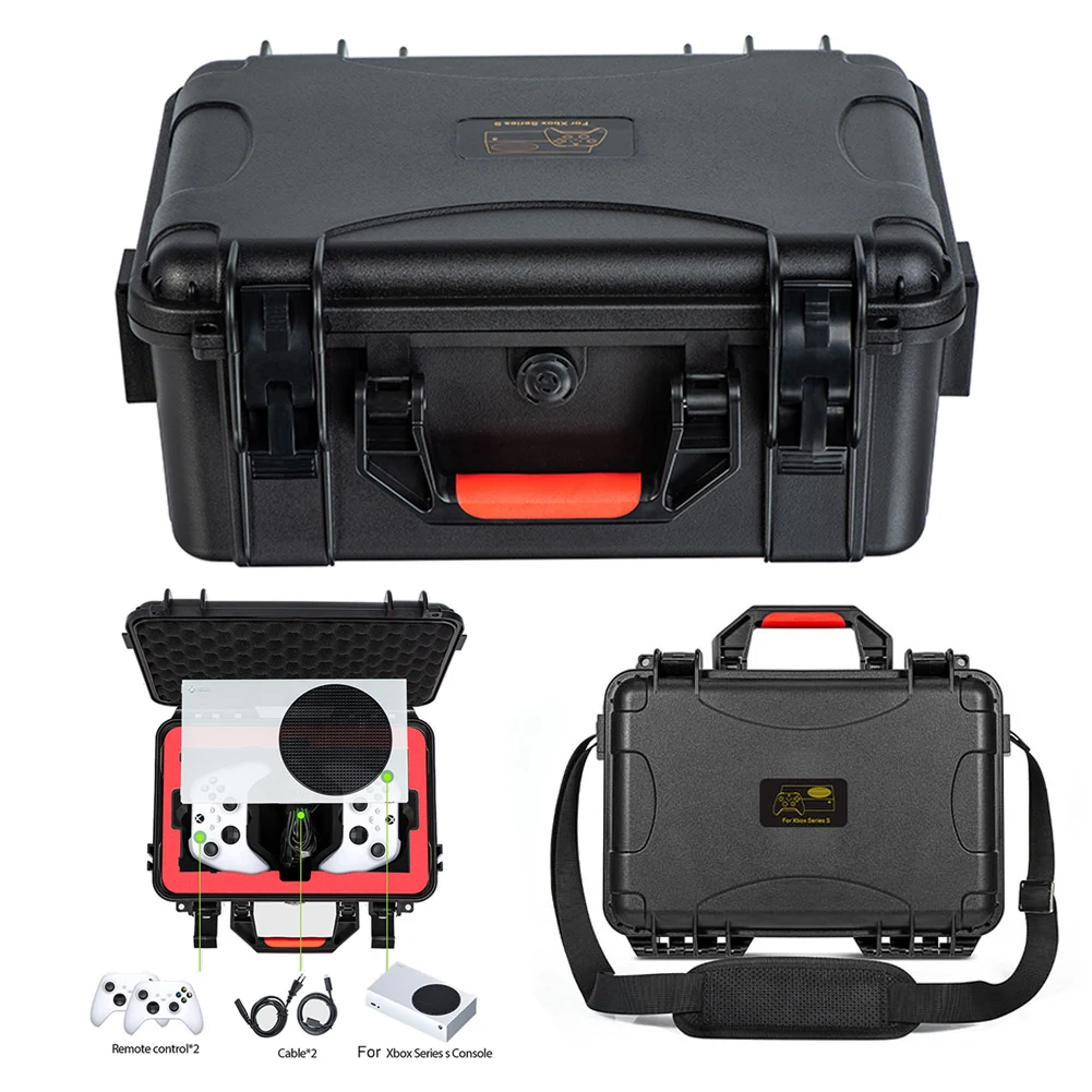 

Games Console Box Waterproof Hand Box Big Capacity Soft Lining Hard Case Strong Bearing Console Controller Accessories