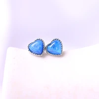 100 genuine natural kyanite 925 sterling silver stud earrings for women jewelry gift blue