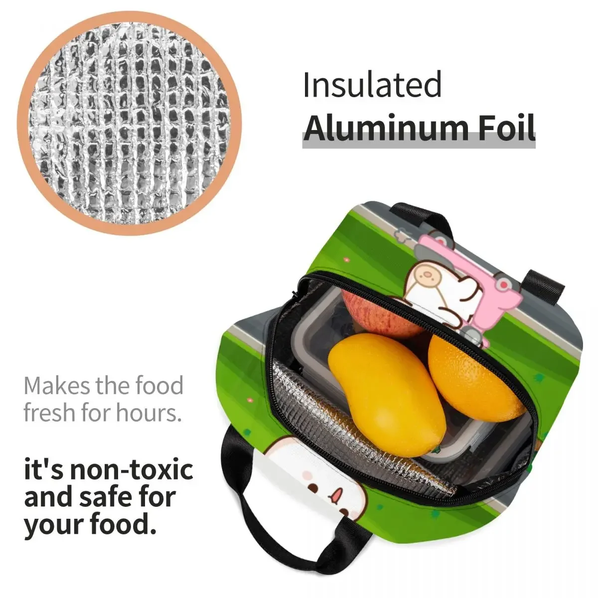 Милые персиковые Изолированные сумки для обеда с котом мочи кемпинга